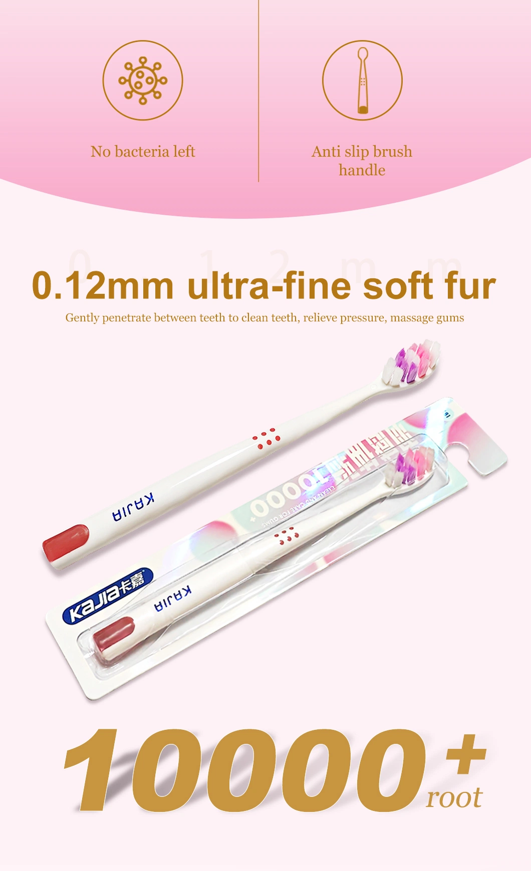 New Design OEM Extra Soft Bristle Anti-Slip Handle Adult Toothbrush