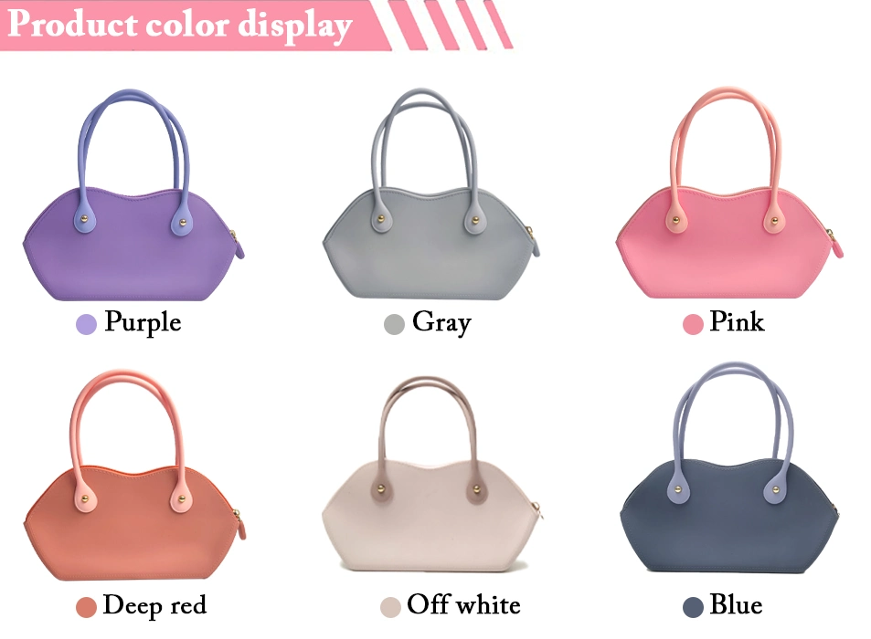 Silicone Shoulder Handbag for Women Trendy Clutch Purse with Zipper Closure