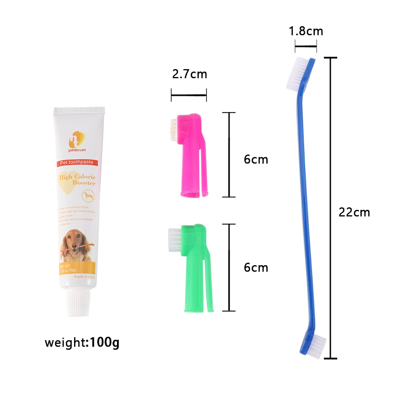 China Supplier Wholesale Cheap Eliminates Bad Breath Beef Flavor Pet Toothpaste Set Dog Toothbrush