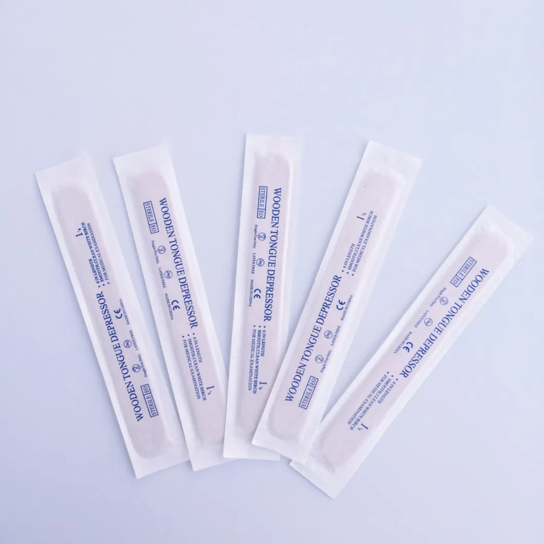 High Quality Medical Grade Sterile Packing Wooden Tongue Depressor