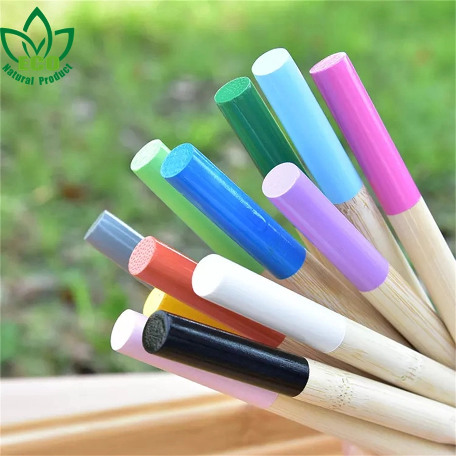 Custom Charcoal Round Handle Colorful Unique Wholesale Bamboo Toothbrush with Bamboo Bristles