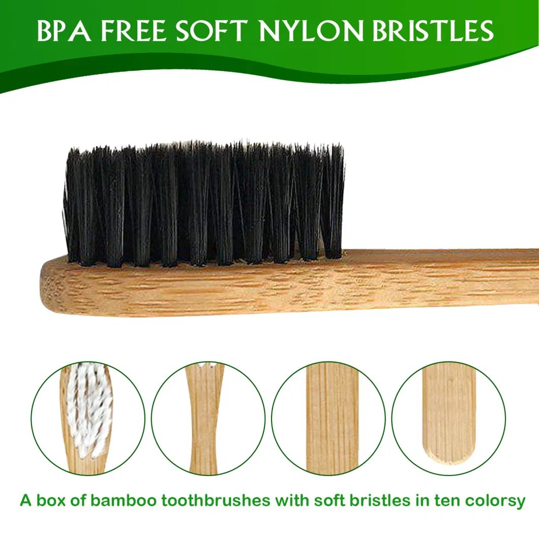 Bamboo Toothbrush, Extra Soft Bristles, Eco Friendly Toothbrushes for Sensitive Teeth