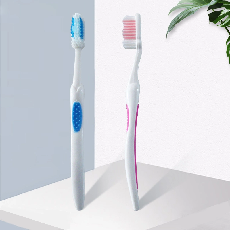 Health Care Adult Toothbrush/Nylon Wave Bristles/Antislip Soft Rubber Handle