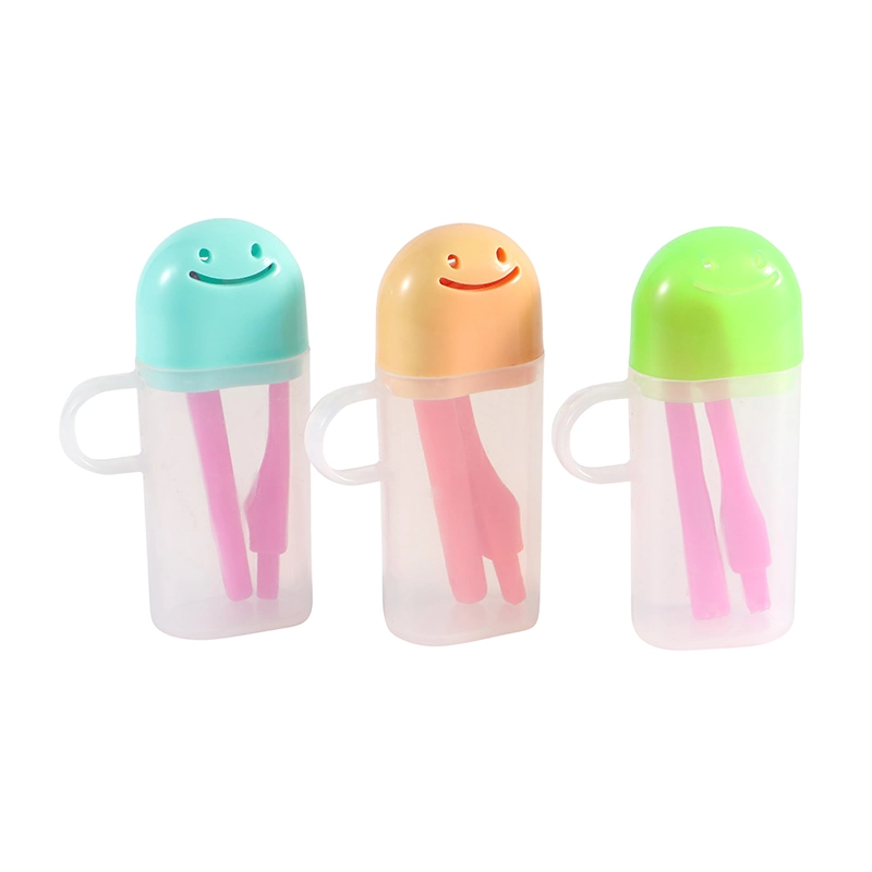 Mini Smiling Rinse Cup Travel Kit Foldable Toothbrush Toothpaste Kit