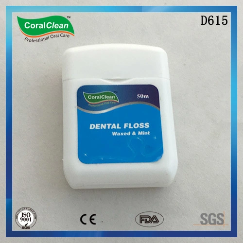 50m Waxed &amp; Mint Square Nylon Dental Floss