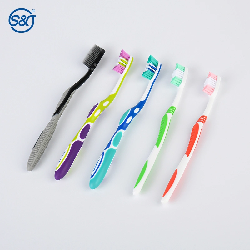 SJ Individually Wrapped Toothbrushes Medium Soft Bristle Tooth Brush Manual Disposable Travel Toothbrush For Adults Kids