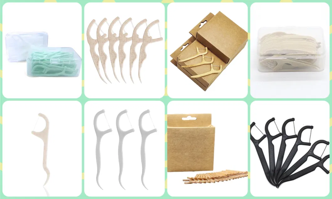 OEM Logo Toothpick Storage Portable Dental Floss Picks Packing Reusable Container Plastic Box Nature Travel Dental Floss Sticks