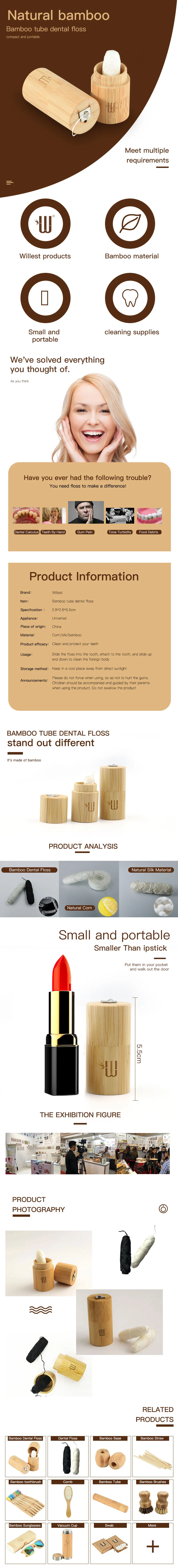 Eco-Friendly Dental Floss with Bamboo Tube OEM Brand Dental Floss