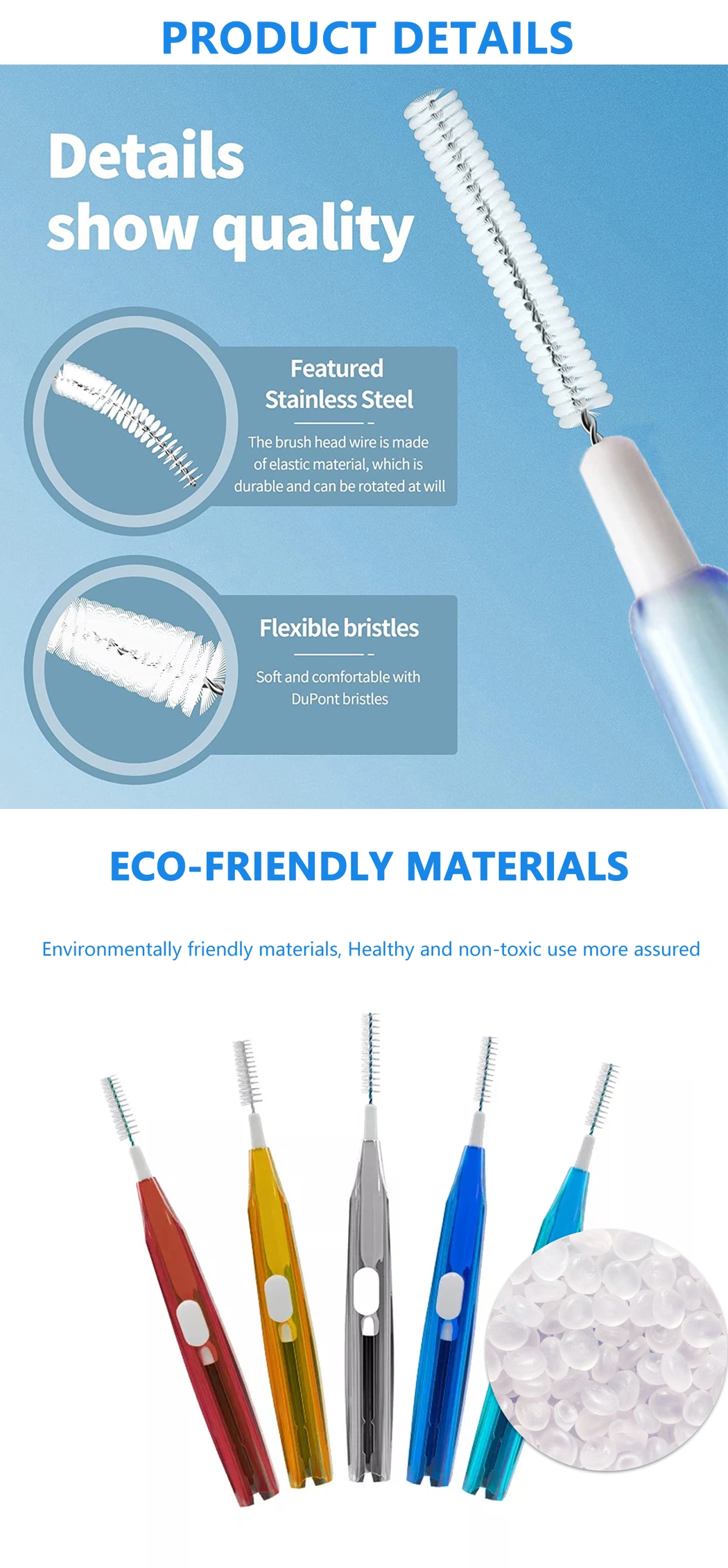 OEM Push-Pull Interdental Brush Dental Toothpick Interdental Brush