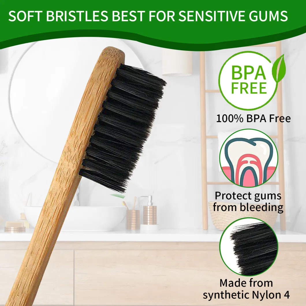 Wholesale Natural Biodegradable Wooden Bamboo Toothbrush