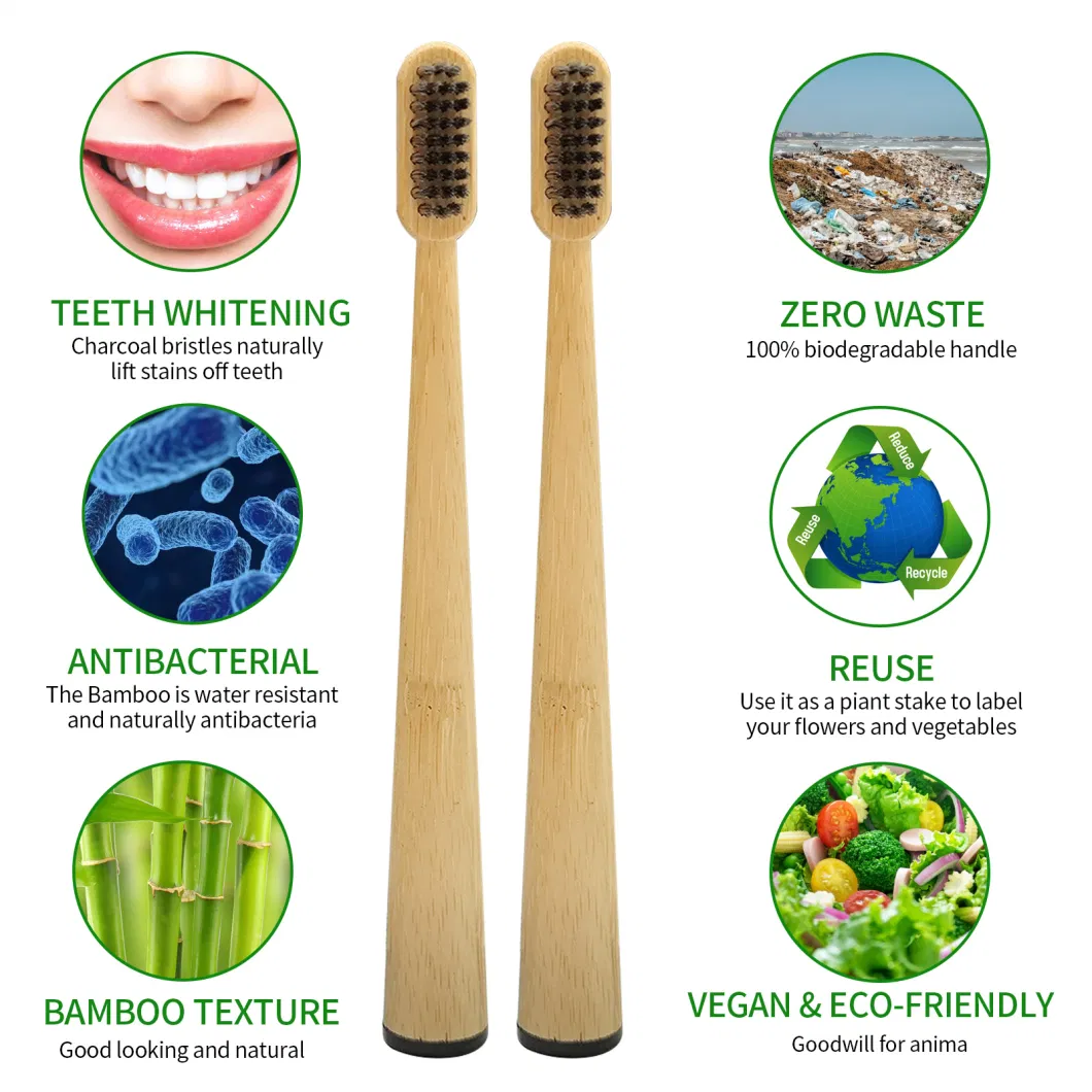 Wholesale Natural Biodegradable Wooden Bamboo Toothbrush