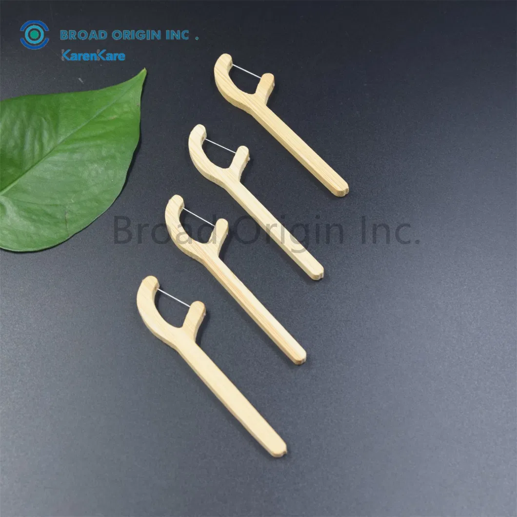 Natural Bamboo Recyclable Interdental Brush Toothpick Custom Engraved Logo