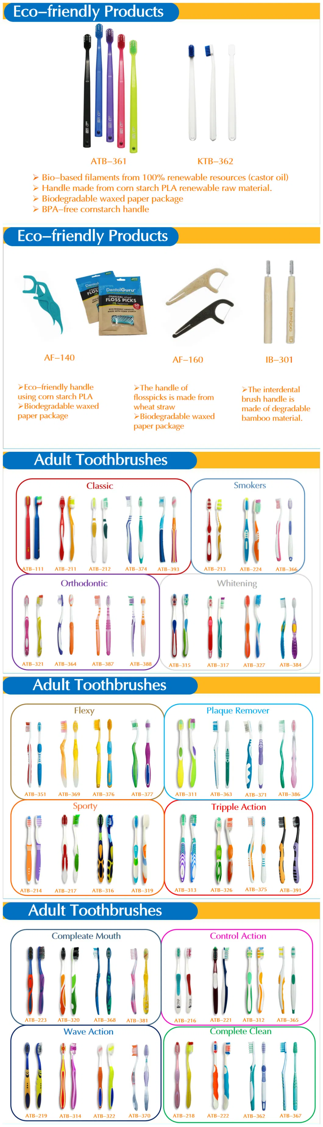 Three Colored Adult Toothbrush with Tongue Cleaner