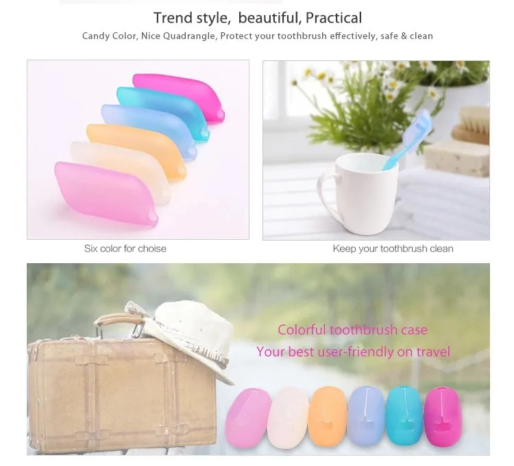 Food Grade Silicone Durable Toothbrush Case Tooth Brush Head Holder Caps Travel Toothbrush Protector Cover