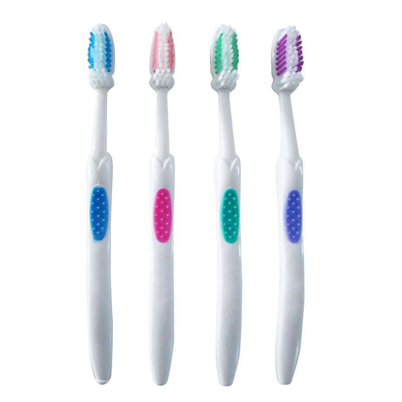 Health Care Adult Toothbrush/Nylon Wave Bristles/Antislip Soft Rubber Handle