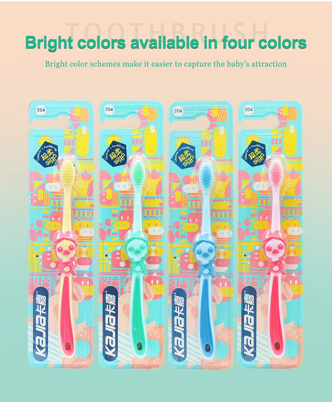 Cute Design OEM Eco Biodegradable Soft Kids Toothbrush Manual Toothbrush Children&prime;s Toothbrush