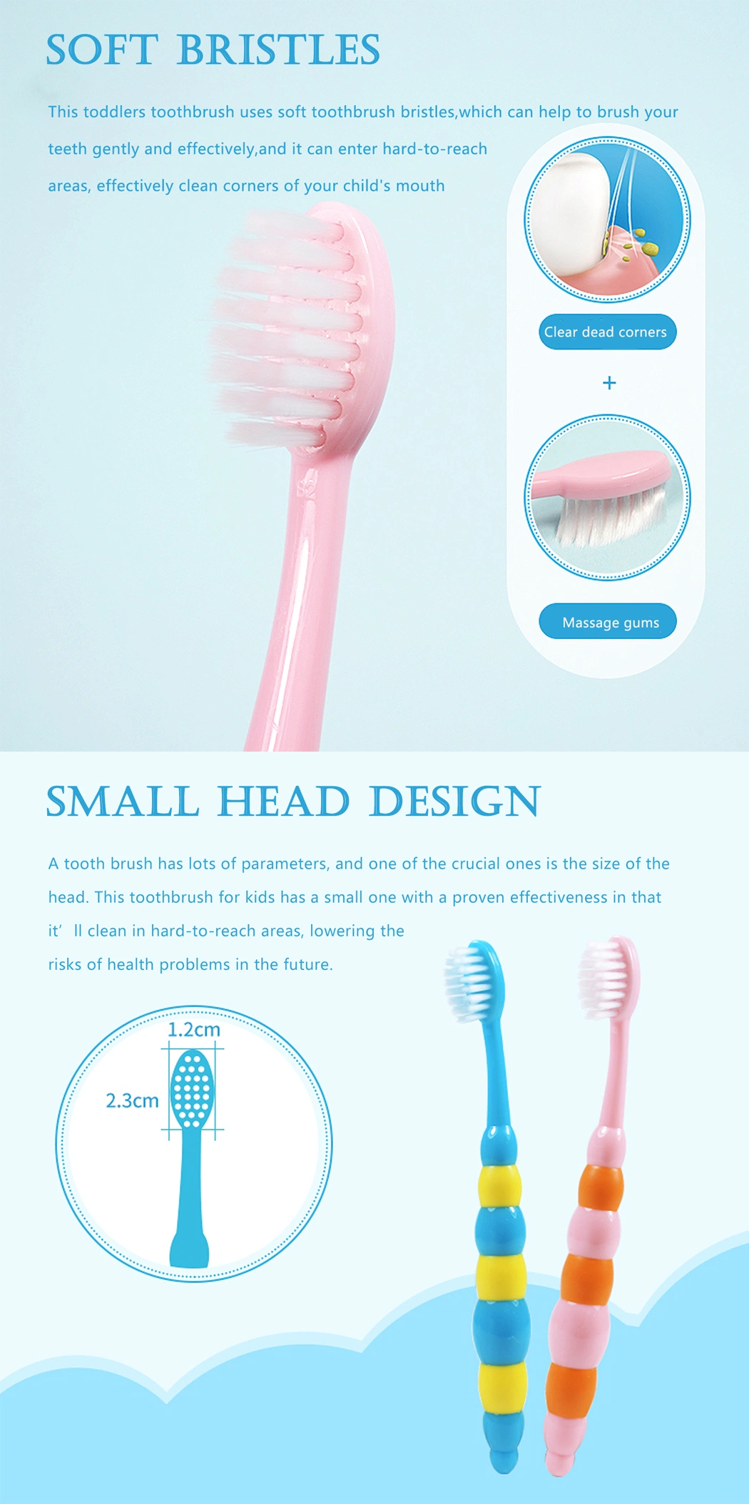 High Quality Cartoon Kids Manual Toothbrush Set Children Toothbrush