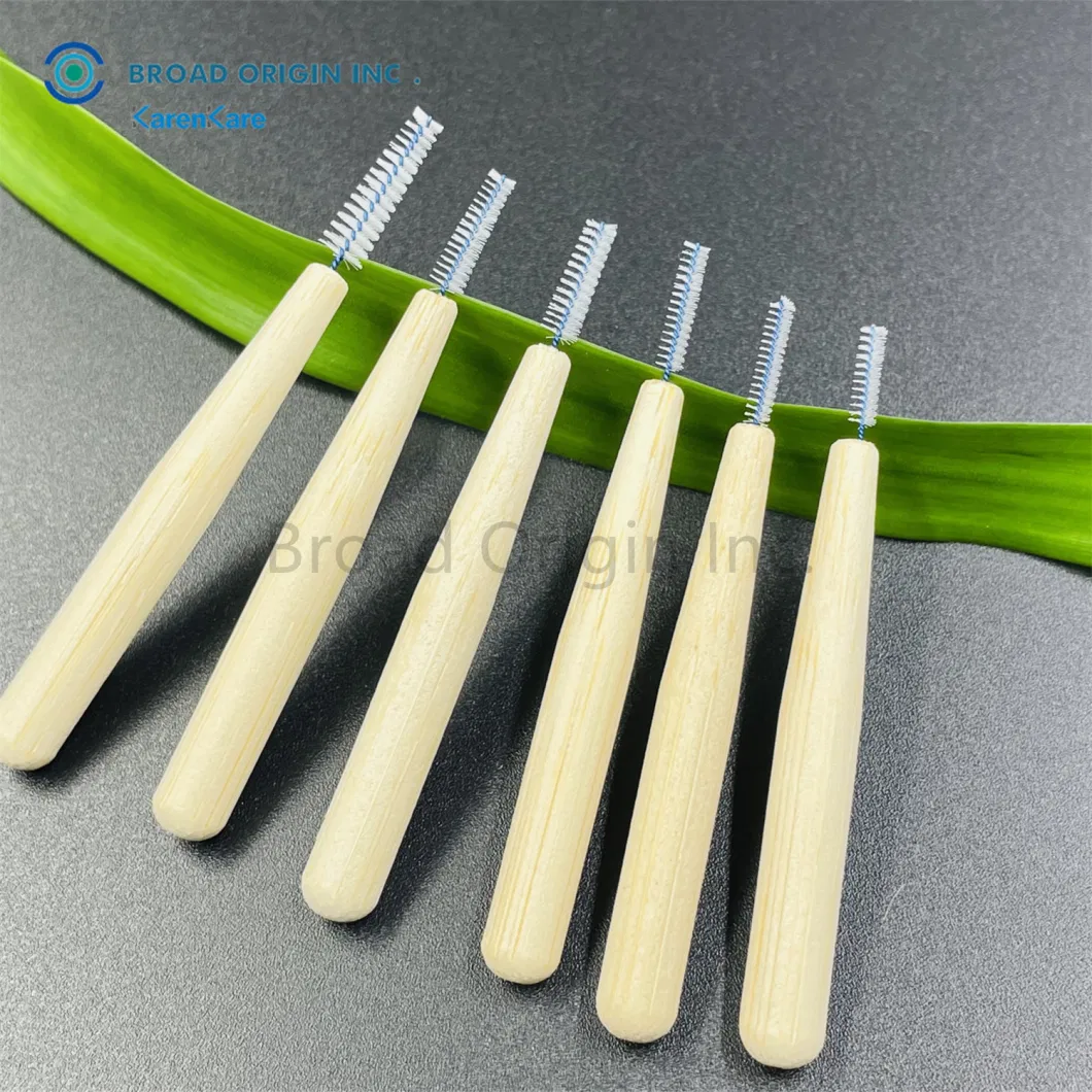 Natural Bamboo Recyclable Interdental Brush Toothpick Custom Engraved Logo