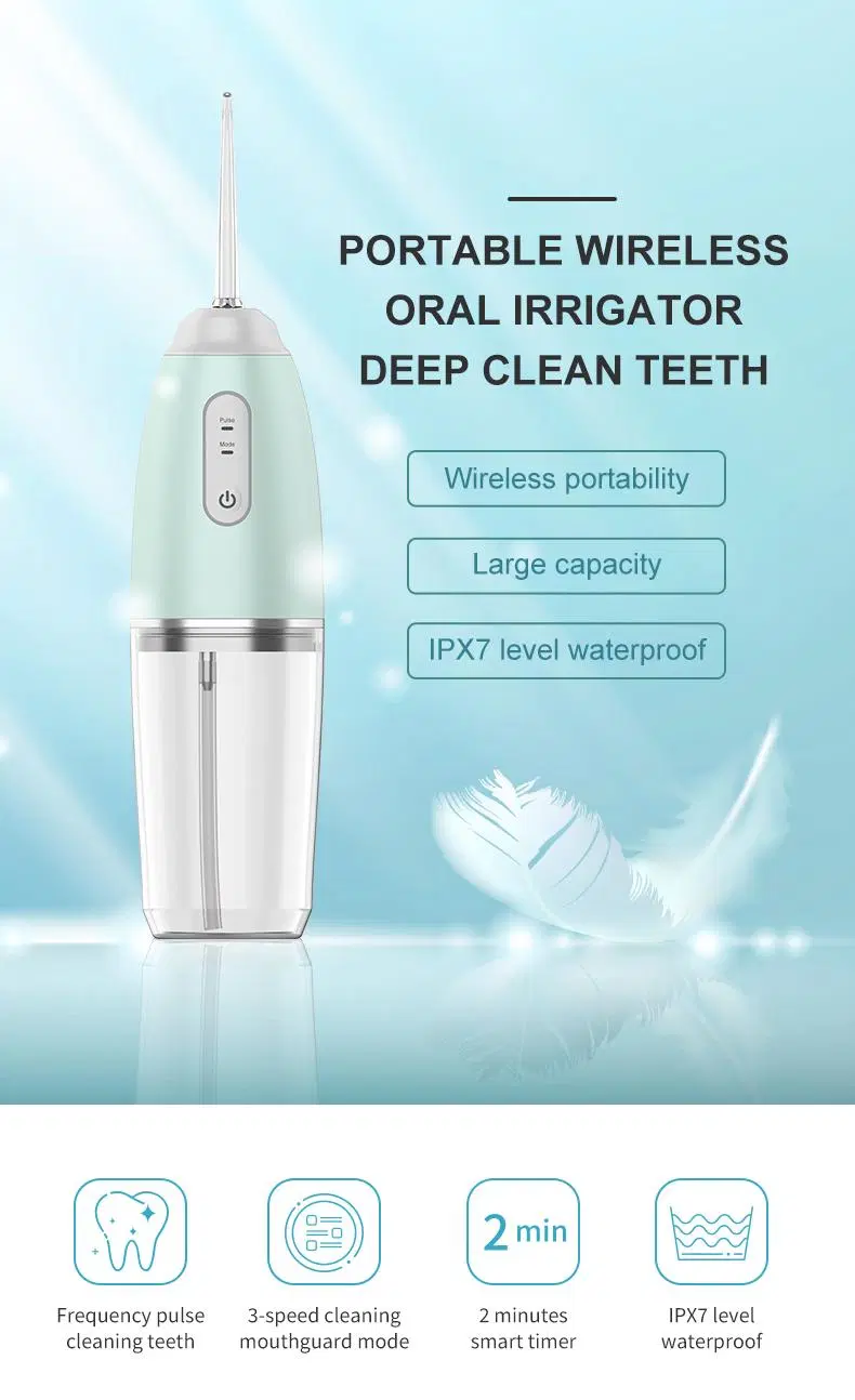 2021 Cordless Irrigator Oral 4 Modes Portable Rechargeable Electric Ultrasonic Dental Teeth Cleaner Water Flosser