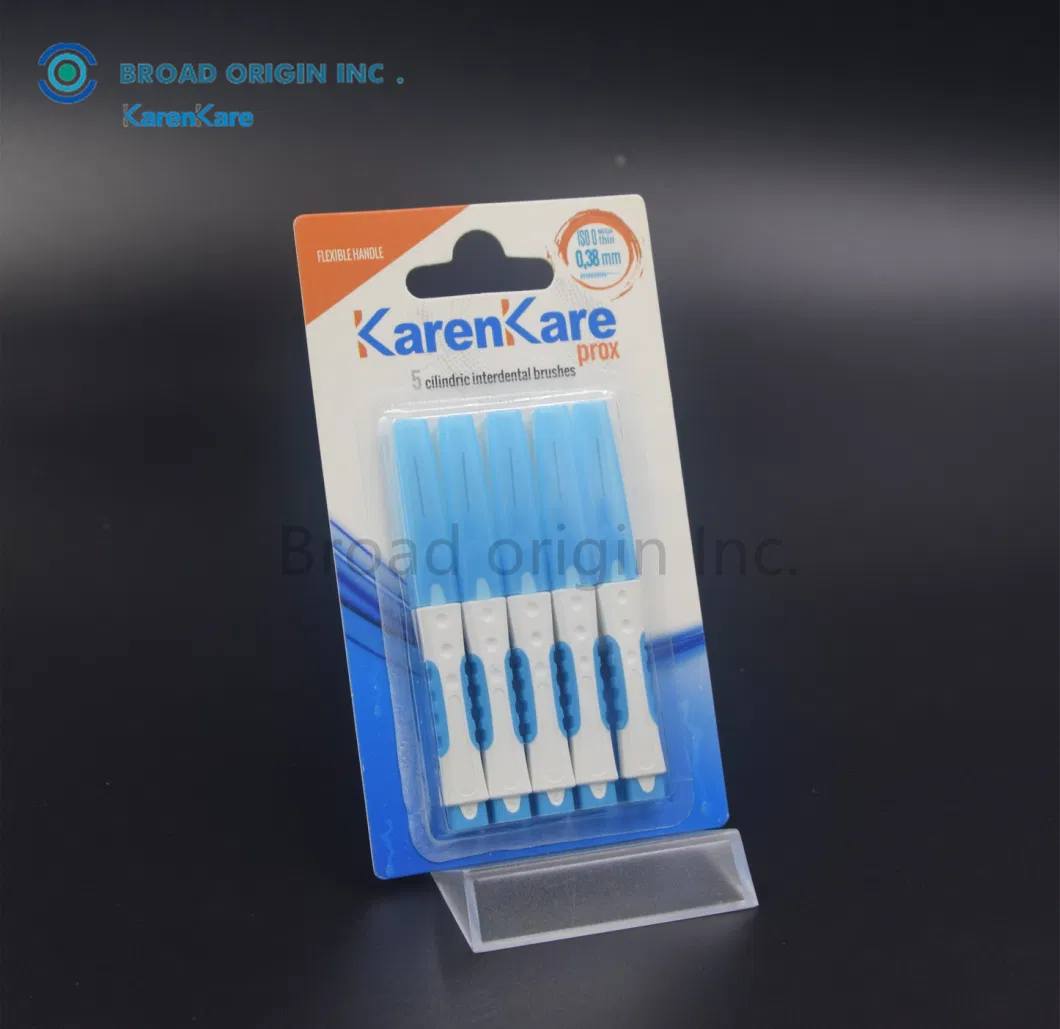 0.38mm Soft Blister Card Packing Interdental Brush Toothpick for Oral Cleaning