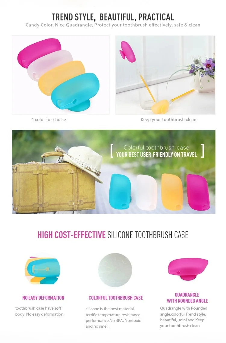 Food Grade Silicone Durable Toothbrush Case Tooth Brush Head Holder Caps Travel Toothbrush Protector Cover