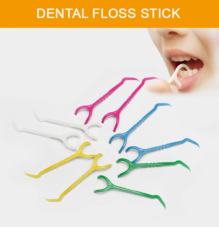 Biodegradable 50pcs Tooth Pick Floss Picks Dental Tooth Floss For Home Use