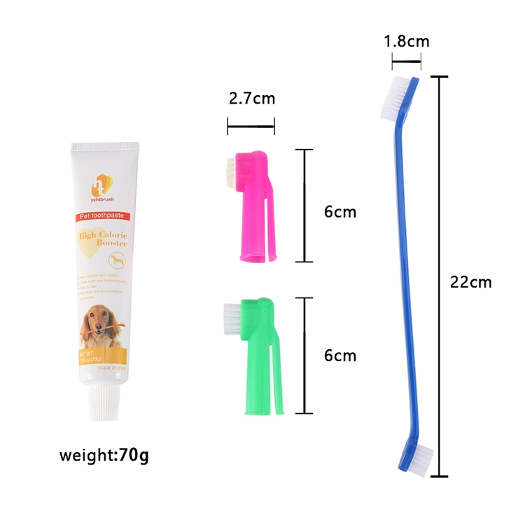 Factory Wholesale Blister Card Packaging 4 in 1 Pet Tooth Brush Cat Dog Toothbrush Set