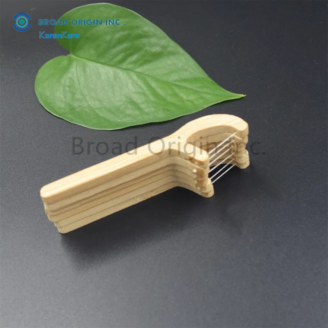 OEM Biodegradable Oral Care Comfortable Flosser Bamboo Dental Floss Picks