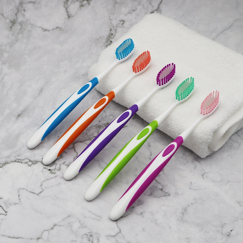 Hot Selling Soft Nylon Bristles Tongue Scraper Adult Toothbrush Custom Logo