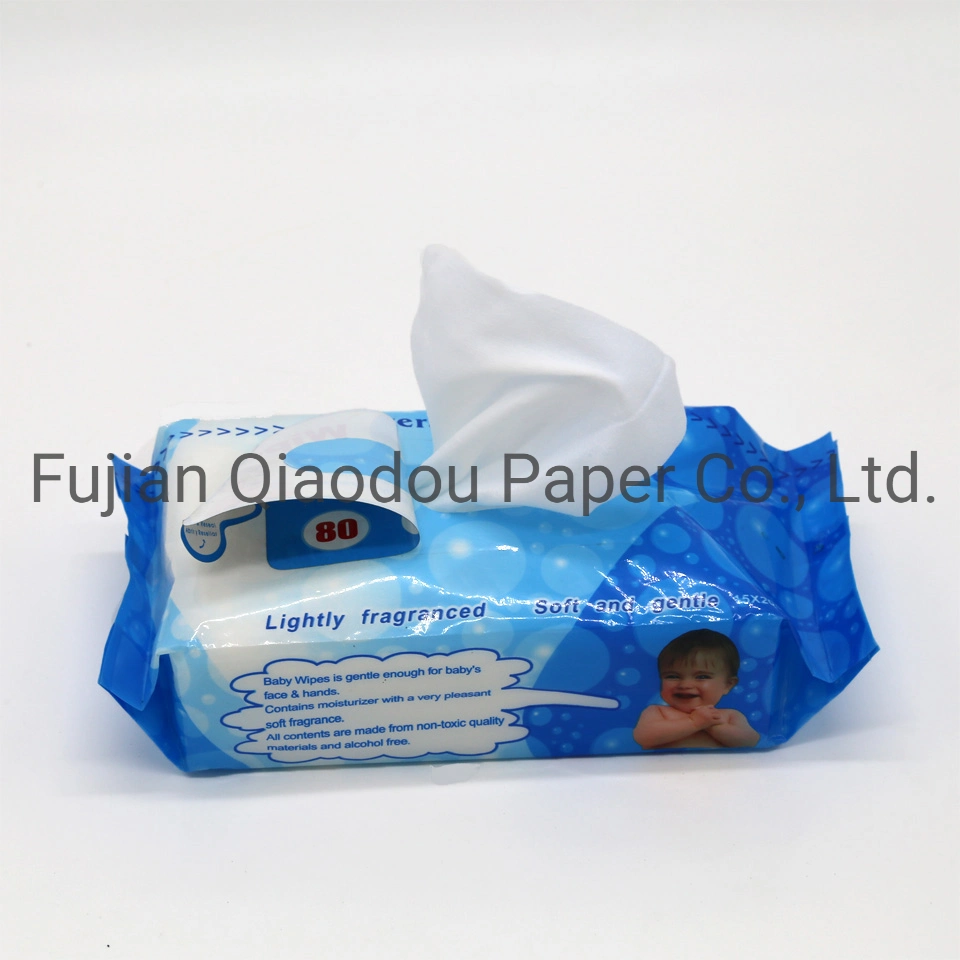 Qiaodou 100% Biodegradable Flushable Disposable Clean Organic Water Wipes Baby Wet Wipe Cleaning Wipes