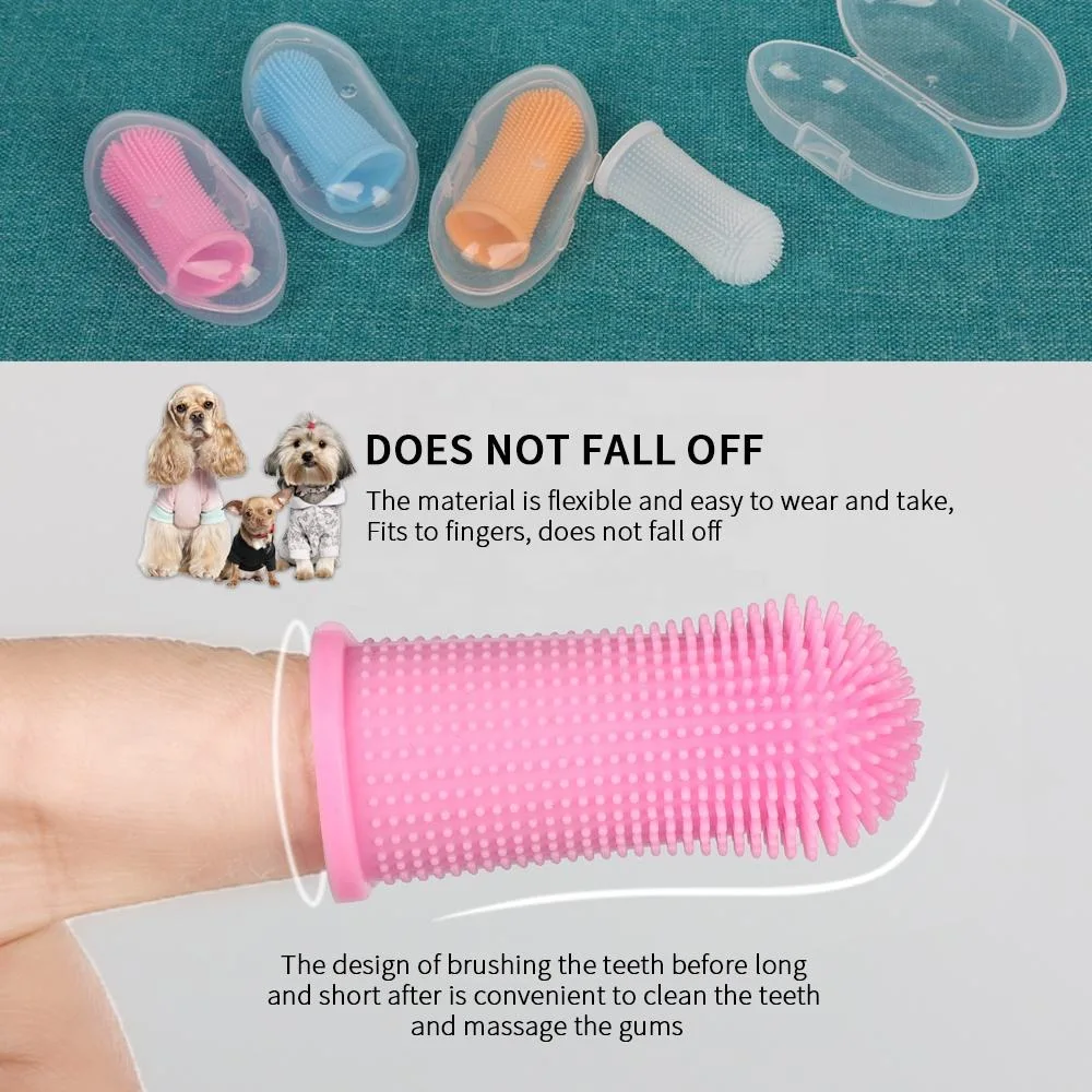 New Arrival Silicone Soft Pet Cleaning Finger Toothbrush