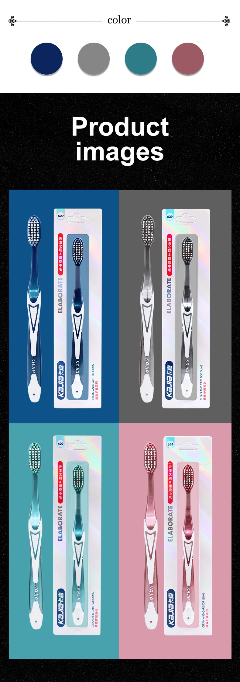 New Product Fashion Design Fun Handle Dual Action Whitening Adult Toothbrush