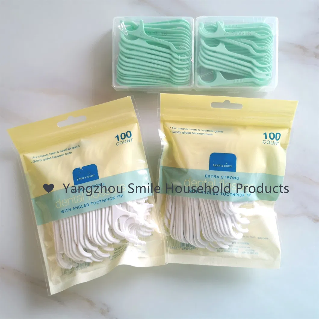 Biodegradable Wheat Straw Family Eco Dental Floss Picks with FDA