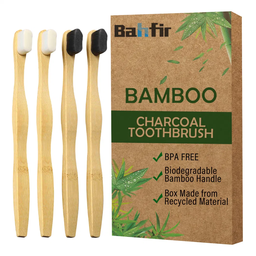 Charcoal Customized Bamboo Toothbrushes Hotel Supply