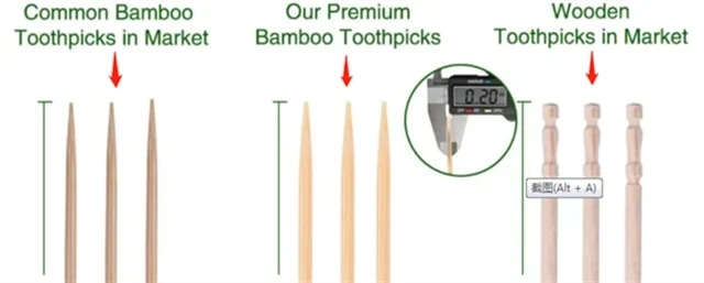 Factory Hot Sale Disposable Bamboo Toothpick Cello Individually Wrapped in OPP PE Plastic Parper