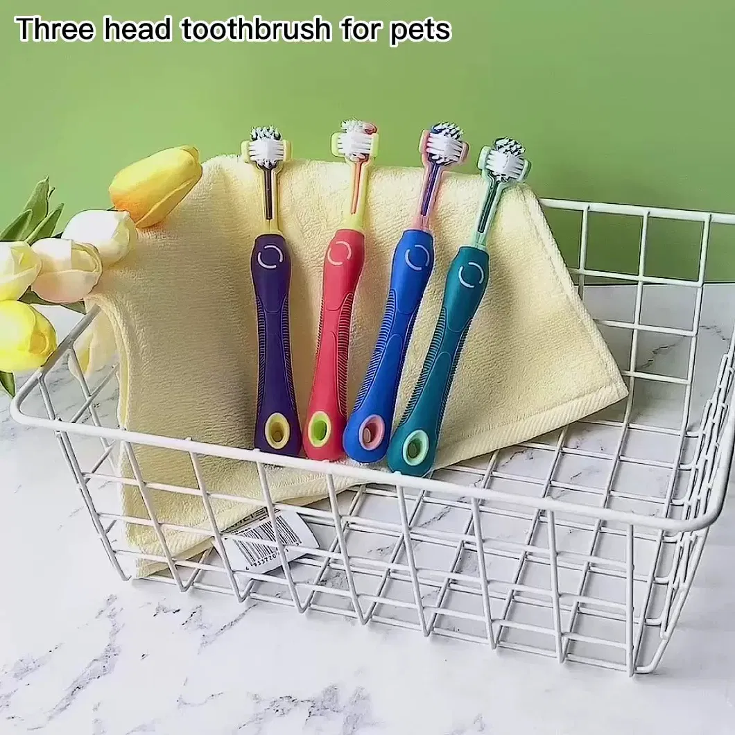 New Design Three Heads Soft Dental Care Pet Cleaning Toothbrush