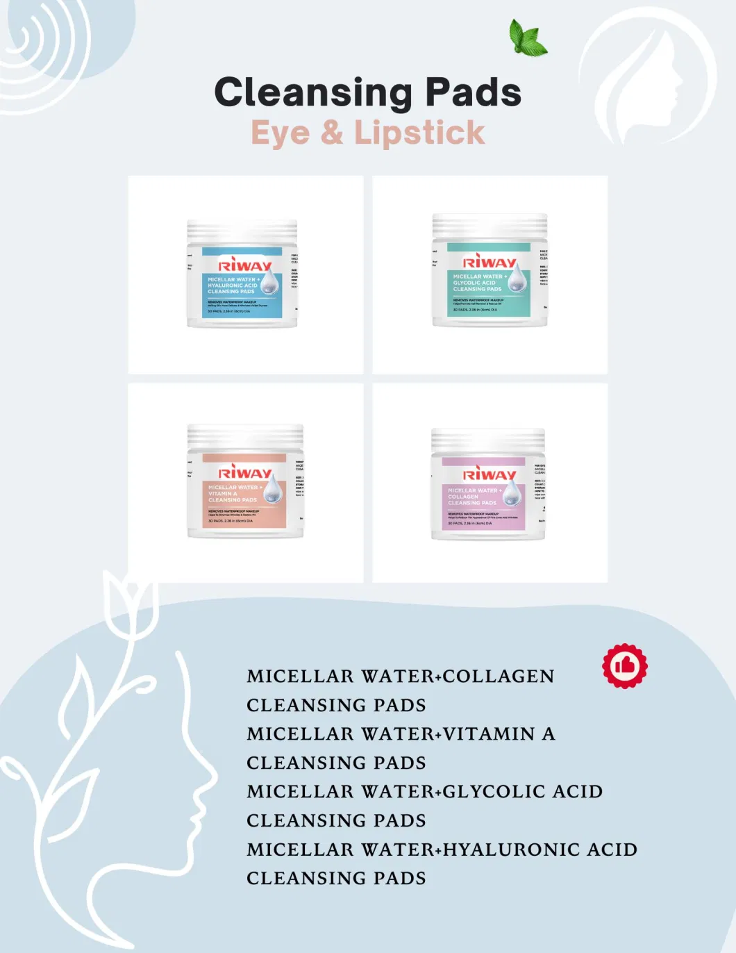 Customized Packaging Label Disposable Makeup Remove Wet Wipes