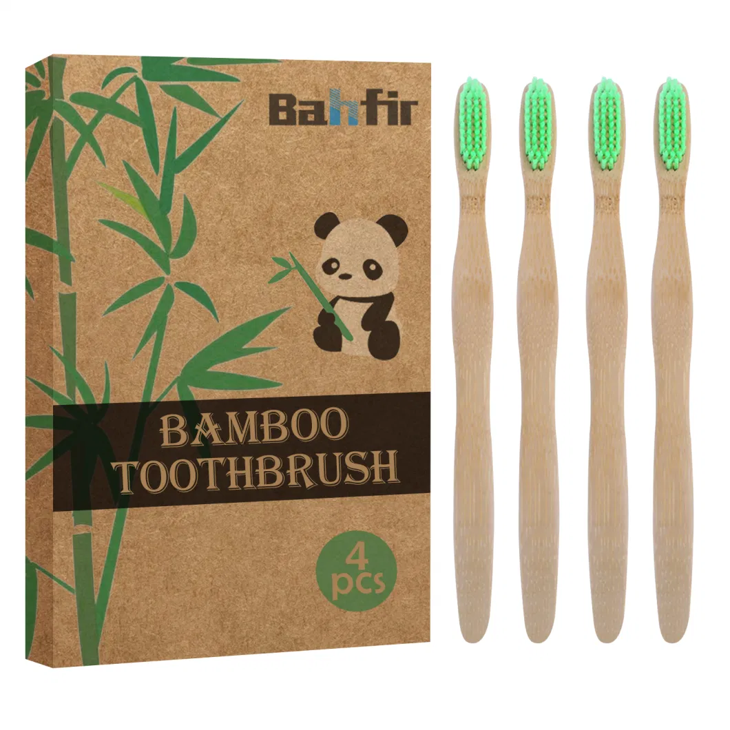 Biodegradable Eco-Friendly Natural Bamboo Handle Charcoal Bristle Toothbrush