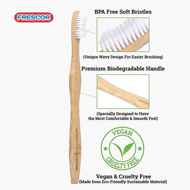 Wholesale Custom Logo Biodegradable Recyclable Natural Wood Toothbrushes Adult Kids Children Soft Bristle Bamboo Toothbrush