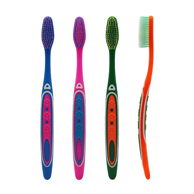 Hot Sale Super Soft Bristle Adult Portable Toothbrush with Rubber Handle