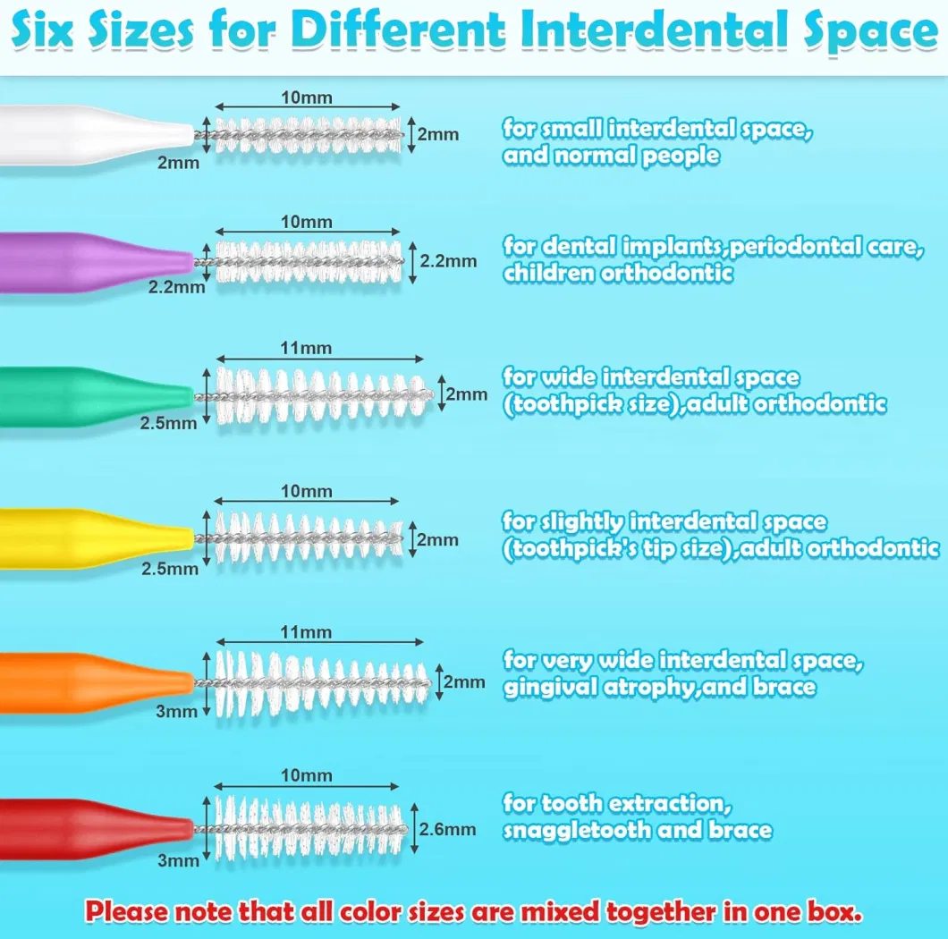 New Disposable Interdental Brush Dental Floss Picks Ended Rubber Toothpick