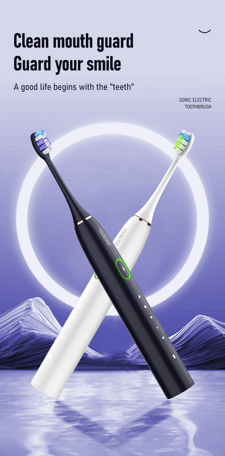 Jssan Smart Sonic Electric Toothbrush with Pressure Sensing Function Roman Column