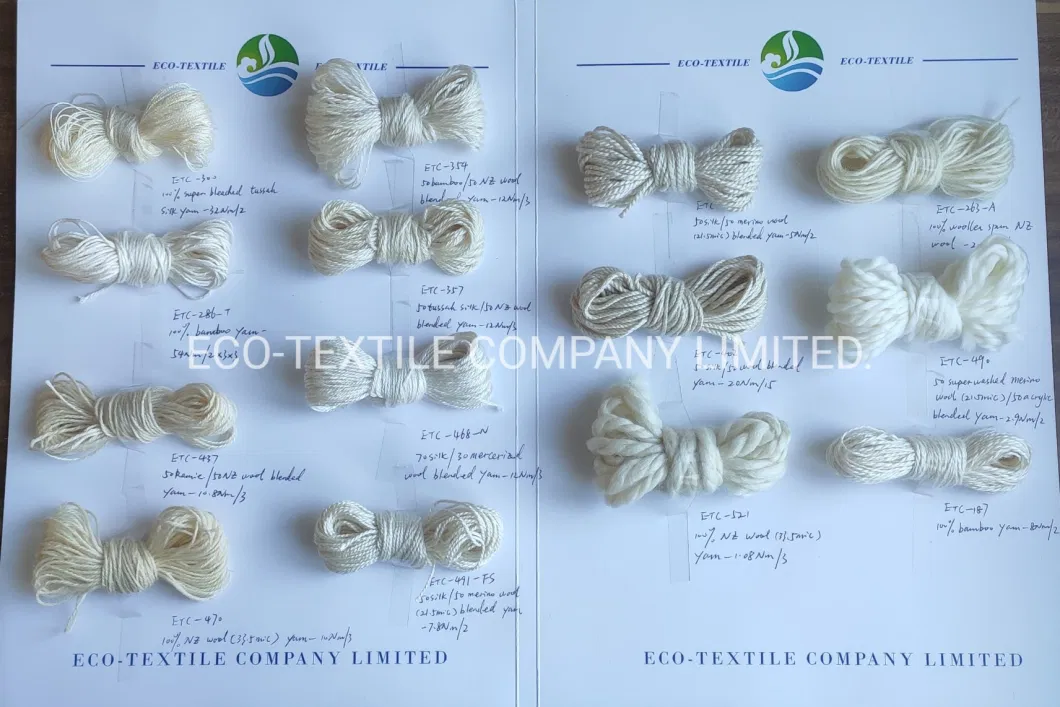 Shiny 100% Super Grade Bleached White Tussah Silk Yarn for Hand Tufting Flooring Carpets