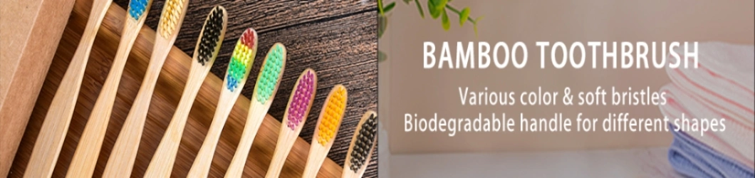 Natural Wooden Biodegradable Colorful Round Bamboo Toothbrush