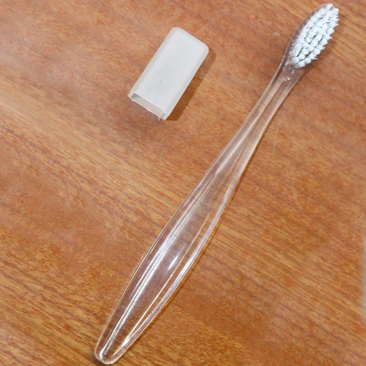 Environmentally Friendly Transparent Handle Disposable Hotel Toothbrush