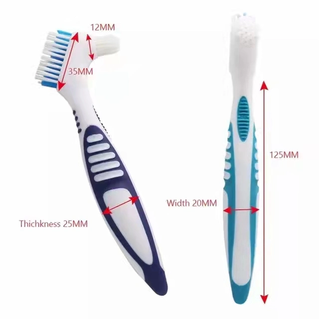 China Factory Best Price False Teeth Brush Double Head Toothbrush