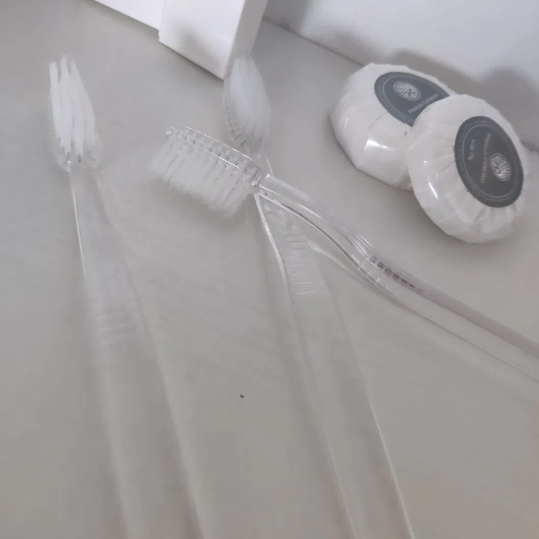 Environmentally Friendly Transparent Handle Disposable Hotel Toothbrush