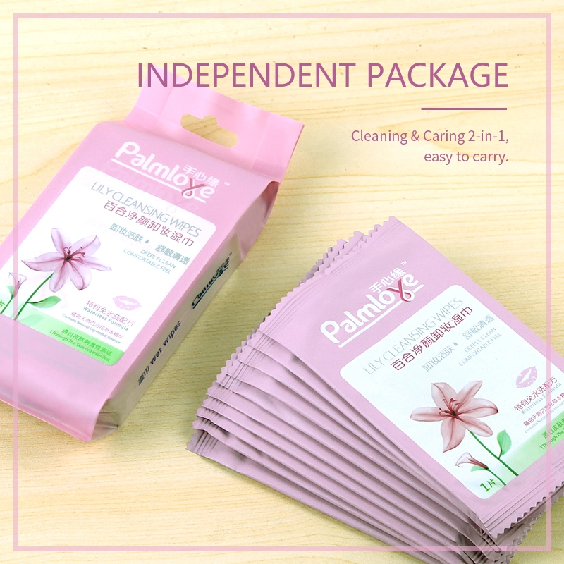 Palmlove Make-up Remover Wipes, Lily Natural Herbal Essence