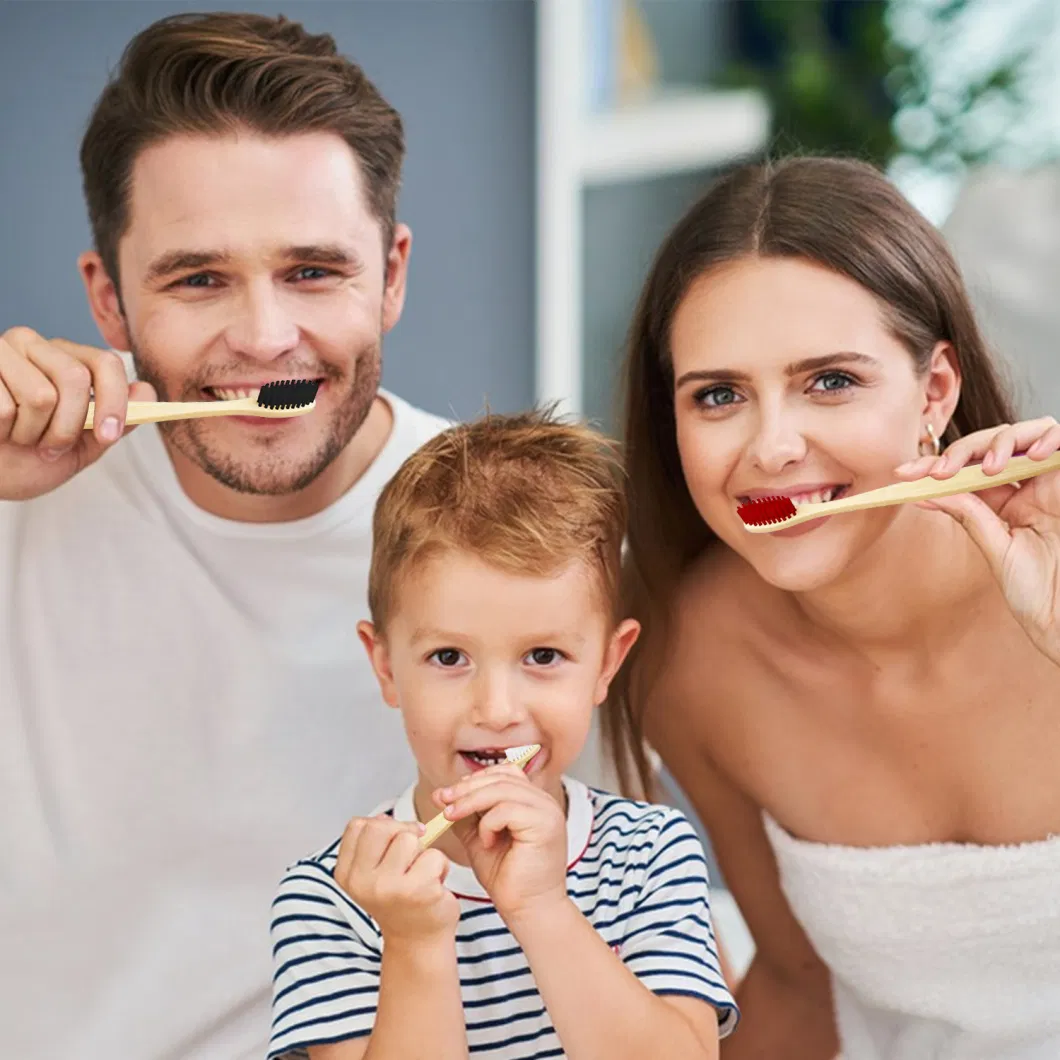 Natural Wooden Bamboo Toothbrush with Customized Logo