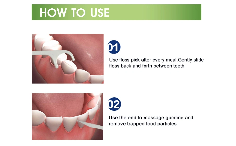 Nylon Dental Floss Pick with Customization, Teeth Deep Cleaning